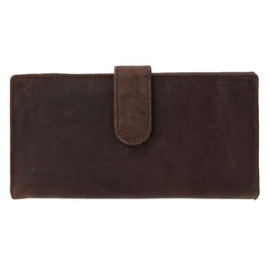 CTM Vintage Leather RFID Checkbook Cover Wallet with Snap Closure